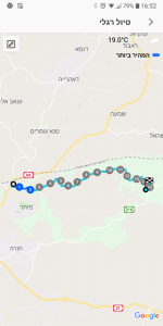 מפת מסלול ממיתר לבית היערן