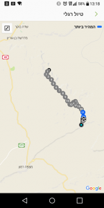 מפת מסלול ממעלה צין לעין שביב
