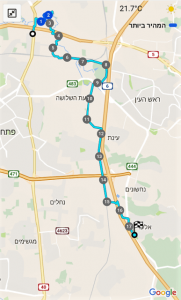 מפת שביל ישראל - מהוד השרון לאלעד