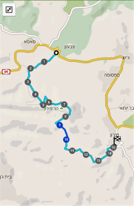 מפת שביל ישראל מצומת חירם לעין בר יוחאי