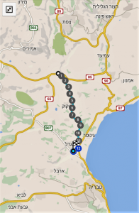 מפת שביל ישראל - מצומת נחל עמוד למגדל